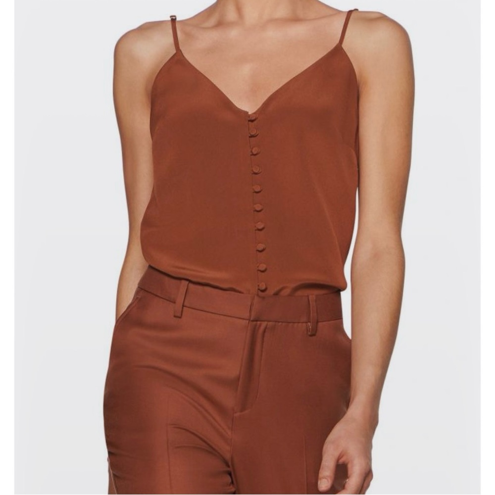 SUISTUDIO NEW $199 Athens Silk Camisole in Rust Size 2